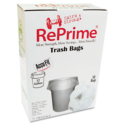 AccuFit Linear Low Density Can Liners with AccuFit Sizing  32 gal  0 9 mil  33  x 44   Clear  50 Box (HERH6644TCRC1)