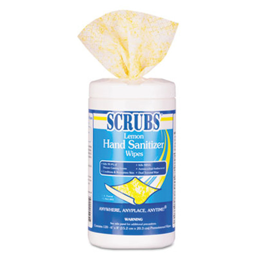 SCRUBS Hand Sanitizer Wipes  6 x 8  120 Wipes Canister (ITW92991)