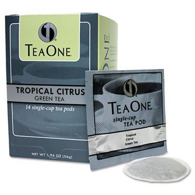 Tea One Tea Pods  Tropical Citrus Green  14 Box (JAV20700)