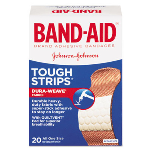 BAND-AID Flexible Fabric Adhesive Tough Strip Bandages  1  x 3 25   20 Box (JOJ4408)