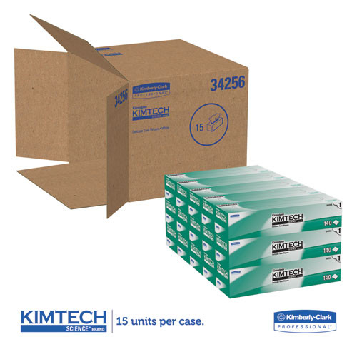 Kimtech Kimwipes Delicate Task Wipers  1-Ply  14 7 10 x 16 3 5  140 Box  15 Boxes Carton (KCC34256CT)