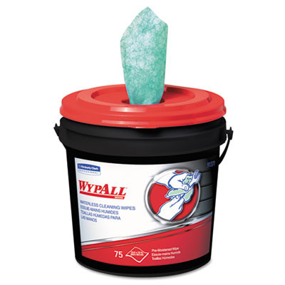 WypAll Waterless Cleaning Wipes  Cloth  9 x 12  75 Bucket (KCC91371EA)
