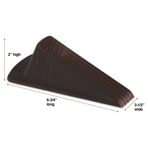 Master Caster Giant Foot Doorstop  No-Slip Rubber Wedge  3 5w x 6 75d x 2h  Brown (MAS00964)
