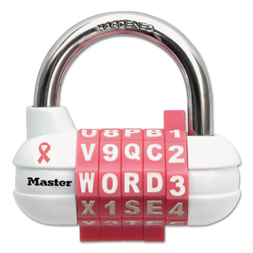 Master Lock Password Plus Combination Lock  Hardened Steel Shackle  2 1 2  Wide  Silver (MLK1534D)