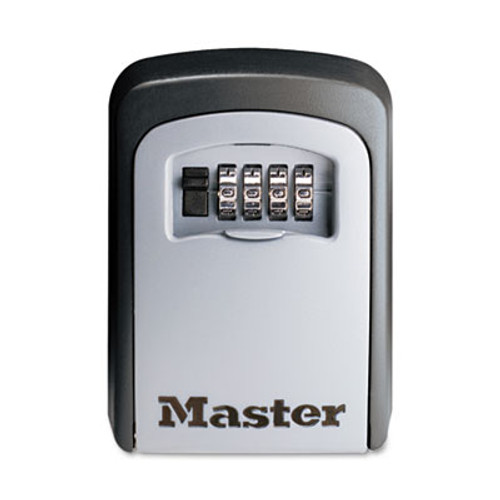 Master Lock Locking Combination 5 Key Steel Box  3 1 4w x 1 1 2d x 4 5 8h  Black Silver (MLK5401D)
