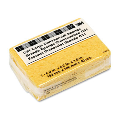 3M Commercial Cellulose Sponge  Yellow  4 1 4 x 6 (MMMC31)