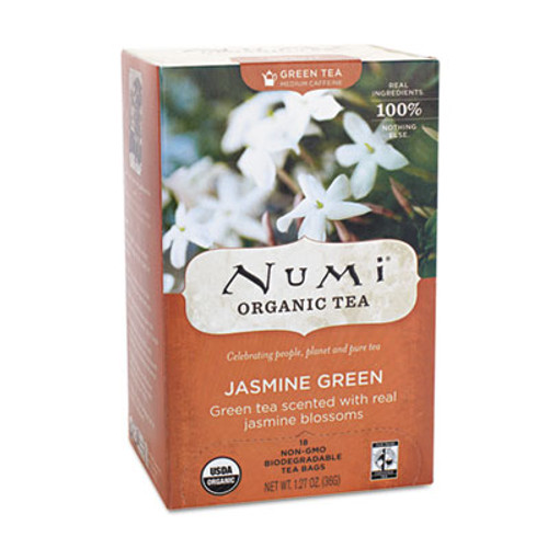 Numi Organic Teas and Teasans  1 27 oz  Jasmine Green  18 Box (NUM10108)