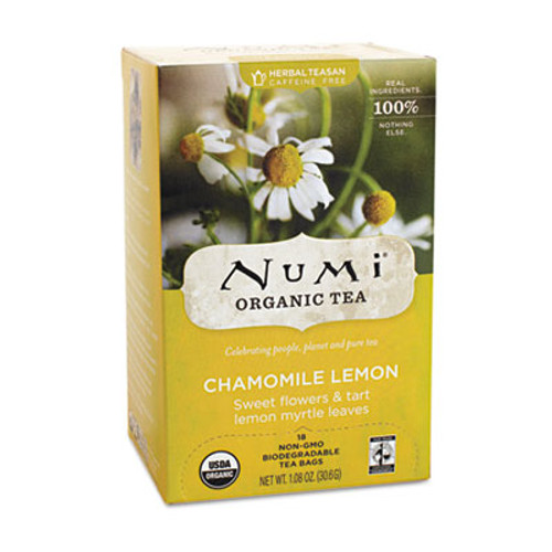 Numi Organic Teas and Teasans  1 8 oz  Chamomile Lemon  18 Box (NUM10150)