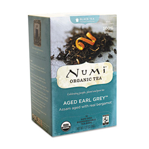 Numi Organic Teas and Teasans  1 27 oz  Aged Earl Grey  18 Box (NUM10170)