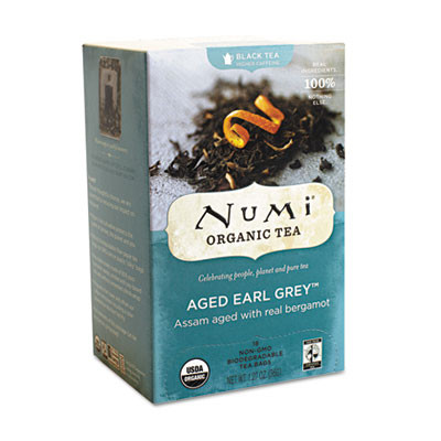 Numi Organic Teas and Teasans  1 27 oz  Aged Earl Grey  18 Box (NUM10170)