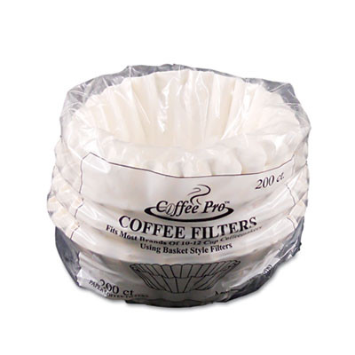 Coffee Pro Basket Filters for Drip Coffeemakers  10 to 12-Cups  White  200 Filters Pack (OGFCPF200)