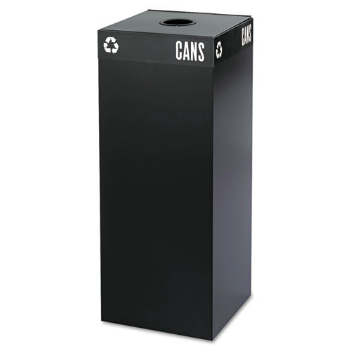 Safco Public Square Recycling Container Lid  Circular Opening  15 25 x 15 25 x 2  Black (SAF2988BL)