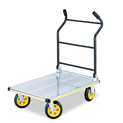 Safco Stow-Away Platform Truck  1 000 lb Capacity  24 x 39 x 40  Aluminum Black (SAF4053NC)