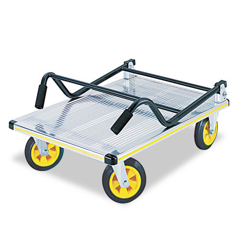 Safco Stow-Away Platform Truck  1 000 lb Capacity  24 x 39 x 40  Aluminum Black (SAF4053NC)
