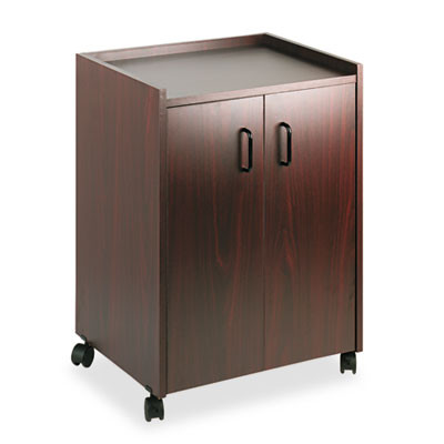 Safco Mobile Refreshment Center  One-Shelf  23w x 18d x 31h  Mahogany (SAF8953MH)