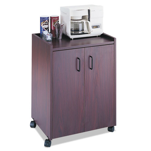 Safco Mobile Refreshment Center  One-Shelf  23w x 18d x 31h  Mahogany (SAF8953MH)