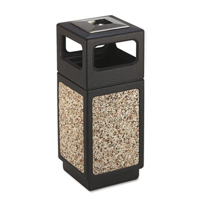 Safco Canmeleon Ash Trash Receptacle  Square  Aggregate Polyethylene  15 gal  Black (SAF9470NC)