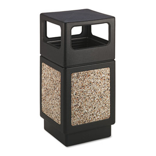 Safco Canmeleon Side-Open Receptacle  Square  Aggregate Polyethylene  38 gal  Black (SAF9472NC)