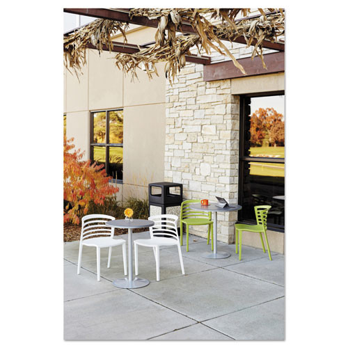Safco Canmeleon Side-Open Receptacle  Square  Aggregate Polyethylene  38 gal  Black (SAF9472NC)