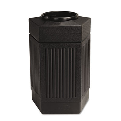 Safco Canmeleon Indoor Outdoor Receptacle  Pentagon  Polyethylene  30 gal  Black (SAF9485BL)