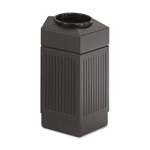 Safco Canmeleon Indoor Outdoor Receptacle  Pentagon  Polyethylene  30 gal  Black (SAF9485BL)