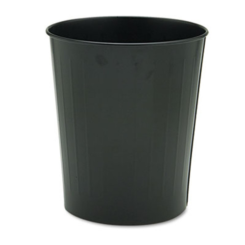 Safco Round Wastebasket  Steel  23 5 qt  Black (SAF9604BL)