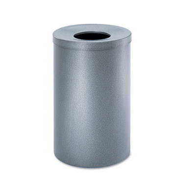 Safco Open-Top Waste Receptacle  Round  Steel  35 gal  Black Speckle (SAF9677NC)