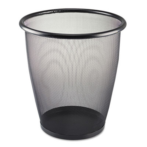 Safco Onyx Round Mesh Wastebasket  Steel Mesh  5 gal  Black (SAF9717BL)