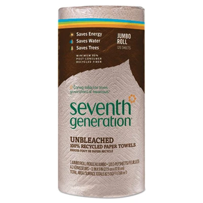Seventh Generation Natural Unbleached 100  Recycled Paper Towel Rolls  11 x 9  120 Sheets Roll (SEV13720RL)