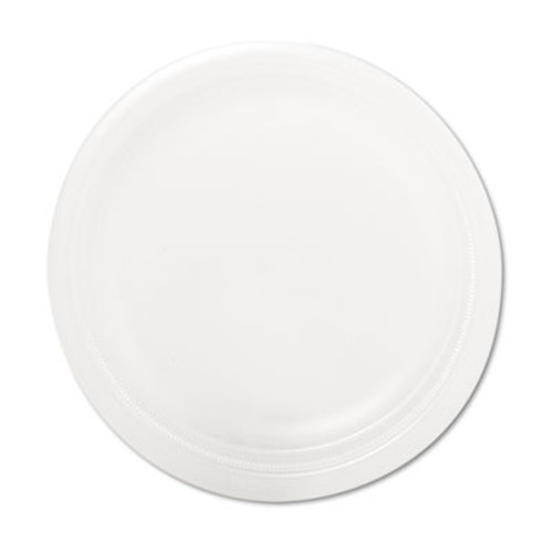 Dart Quiet Classic Laminated Foam Dinnerware Plate  9  dia  White  125 Pack (DCC9PWQRPK)