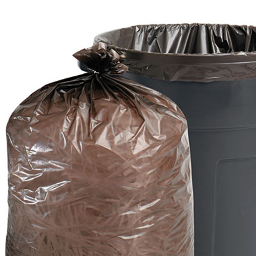 Stout by Envision Total Recycled Content Plastic Trash Bags  30 gal  1 3 mil  30  x 39   Brown Black  100 Carton (STOT3039B13)