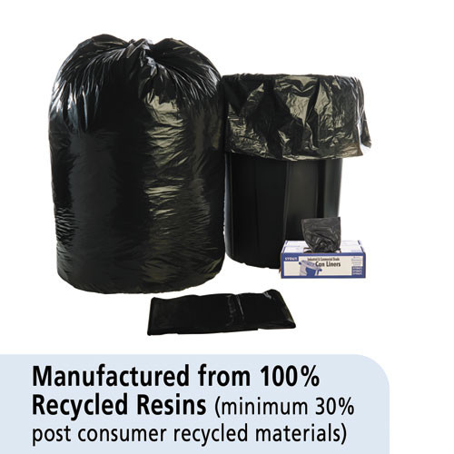 Stout by Envision Total Recycled Content Plastic Trash Bags  60 gal  1 5 mil  36  x 58   Brown Black  100 Carton (STOT3658B15)