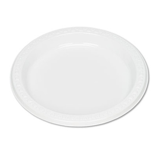 Tablemate Plastic Dinnerware  Plates  7  dia  White  125 Pack (TBL7644WH)