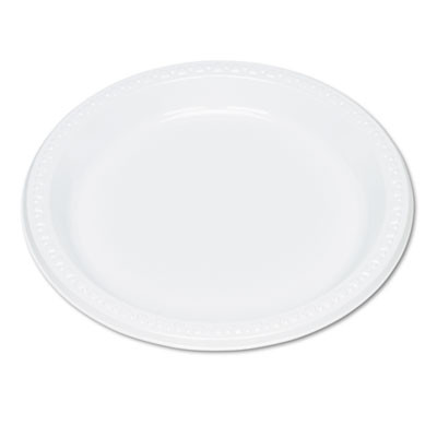 Tablemate Plastic Dinnerware  Plates  9  dia  White  125 Pack (TBL9644WH)