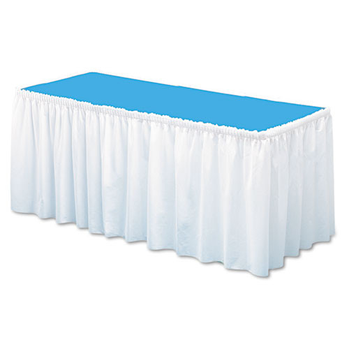 Tablemate Table Set Linen-Like Table Skirting  29  x 14ft  White (TBLLS2914WH)