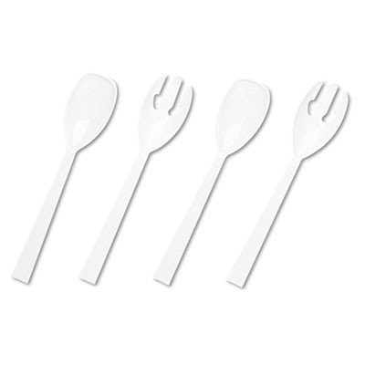 Tablemate Table Set Plastic Serving Forks   Spoons  White  24 Forks  24 Spoons per Pack (TBLW95PK4)