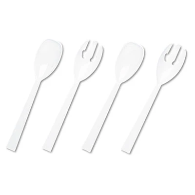Tablemate Table Set Plastic Serving Forks   Spoons  White  24 Forks  24 Spoons per Pack (TBLW95PK4)