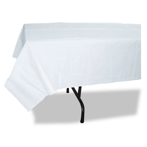 Tatco Paper Table Cover  Embossed  w Plastic Liner  54  x 108   White  20 Carton (TCO31108)