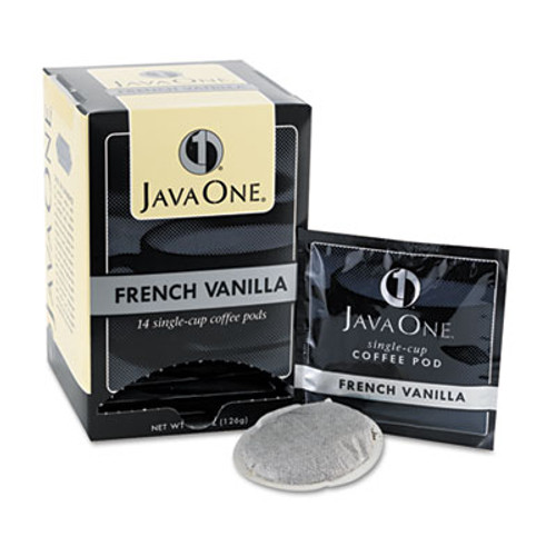 Java One Coffee Pods  French Vanilla  Single Cup  14 Box (JAV70400)