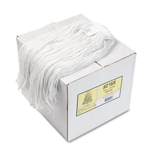 Boardwalk Premium Cut-End Wet Mop Heads  Rayon  16oz  White  12 Carton (BWK216RCT)