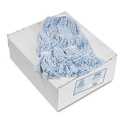 Boardwalk Mop Head  Floor Finish  Narrow  Rayon Polyester  Medium  White Blue  12 Carton (BWK542CT)