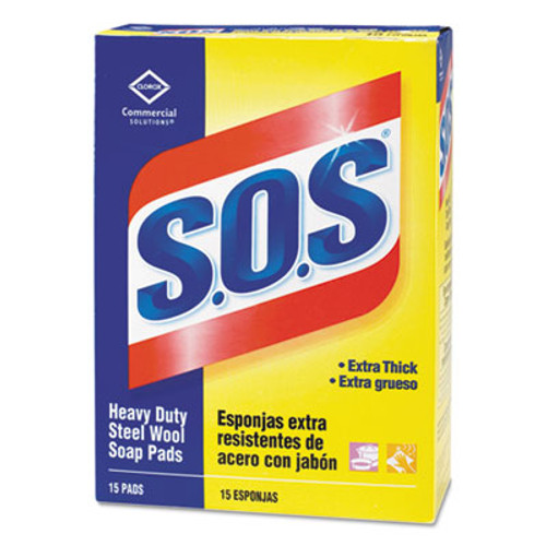 S.O.S. Steel Wool Soap Pad  15 Pads Box  12 Boxes Carton (CLO88320CT)