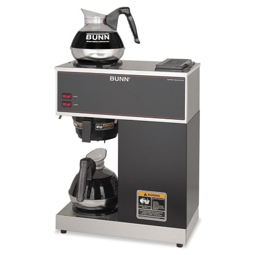 BUNN VPR Two Burner Pourover Coffee Brewer  Stainless Steel  Black (BUNVPR)