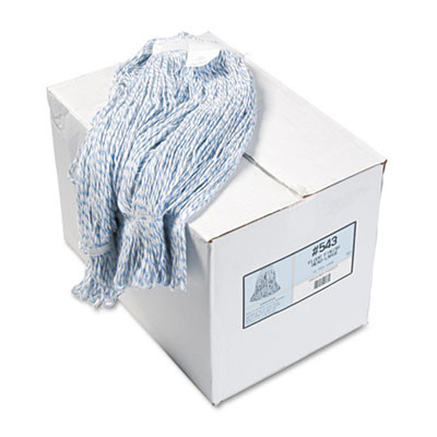 Boardwalk Mop Head  Floor Finish  Narrow  Rayon Polyester  Large  White Blue  12 Carton (BWK543CT)