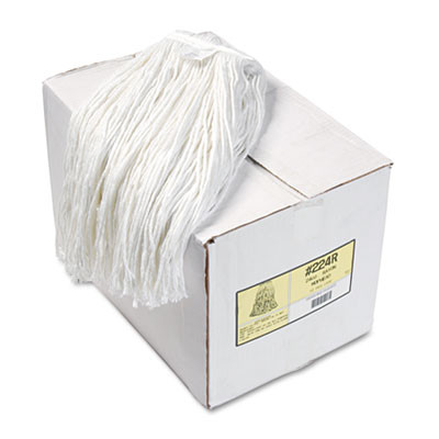 Boardwalk Premium Cut-End Wet Mop Heads  Rayon  24oz  White  12 Carton (BWK224RCT)