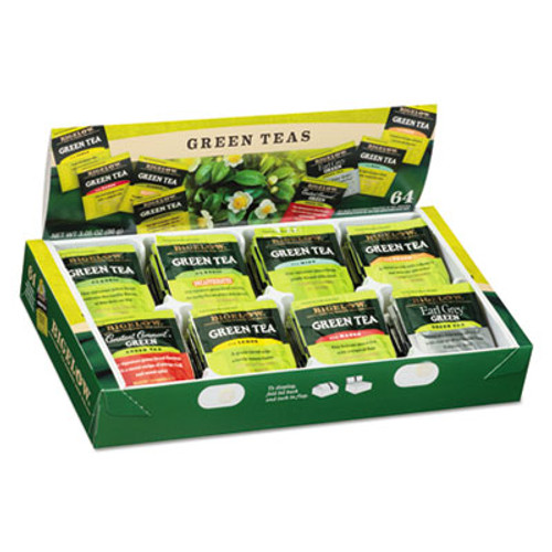 Bigelow Green Tea Assortment  Individually Wrapped  Eight Flavors  64 Tea Bags Box (BTC30568)