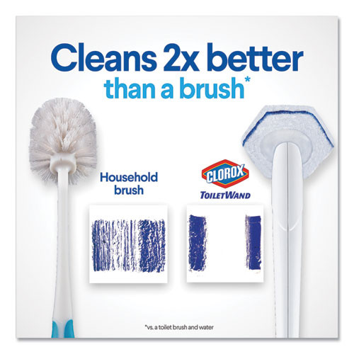 Clorox Toilet Wand Disposable Toilet Cleaning Kit  Handle  Caddy   Refills  White (CLO03191)