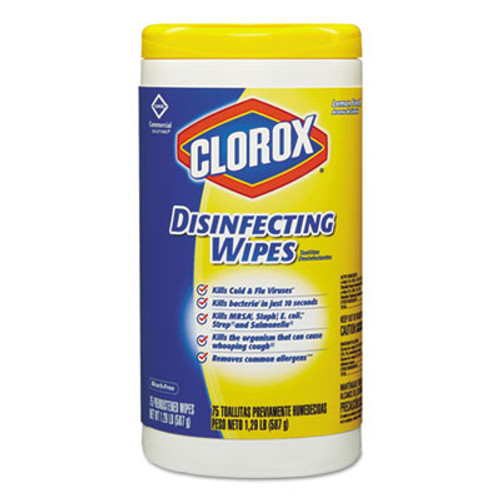 Clorox Disinfecting Wipes  7 x 8  Lemon Fresh  75 Canister (CLO15948EA)