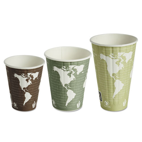 Eco-Products World Art Renewable and Compostable Insulated Hot Cups  PLA  8 oz  40 Pack  20 Packs Carton (ECOEPBNHC8WD)
