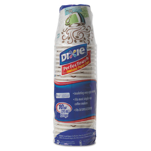 Dixie Hot Cups  Paper  10oz  Coffee Dreams Design  25 Pack (DXE5310DXPK)